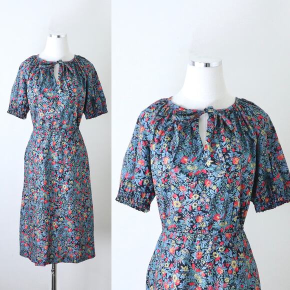 Vintage Dresses & Skirts - Handmade Size XL Vintage Prairie Sun Dress Cottage Cotton Floral Print
